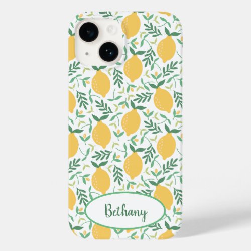 Funky Lemons and Leaves Chic Case_Mate iPhone 14 Case