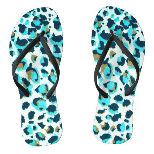 Funky Leopard Patterns Animal Zoo Art Animal Art Flip Flops