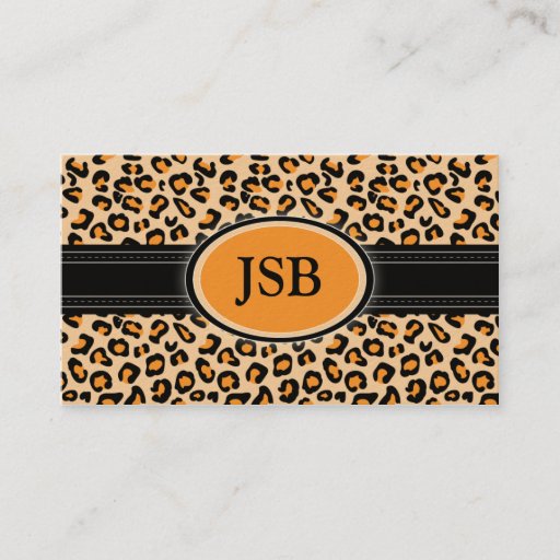 Customizable Funky Leopard Print Custom Business Card :: Orange
