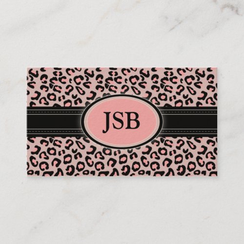 Funky Leopard Print Custom Business Card :: Pink