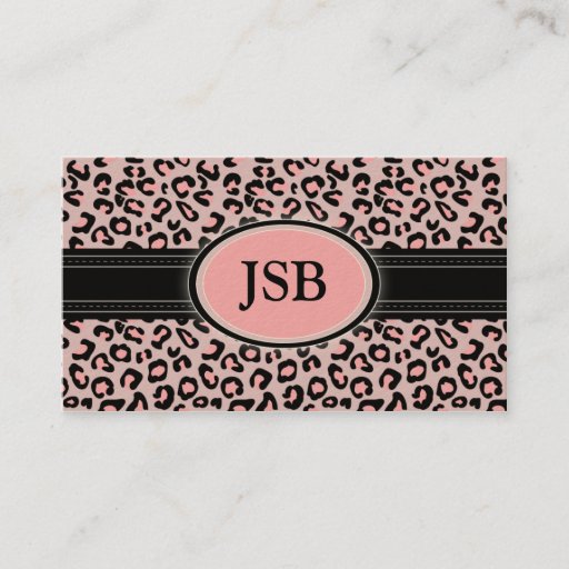 Customizable Funky Leopard Print Custom Business Card :: Pink