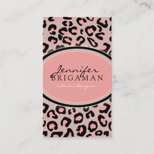 Customizable Funky Leopard Print Custom Business Card :: Pink