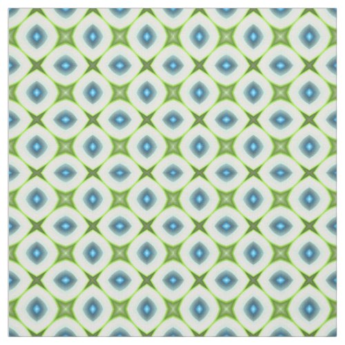 Funky Lime Green Aqua Turquoise Squares Mosaic Fabric