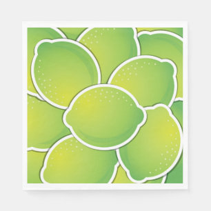 Funky lime paper napkins