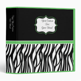 Funky Lime Zebra Binder