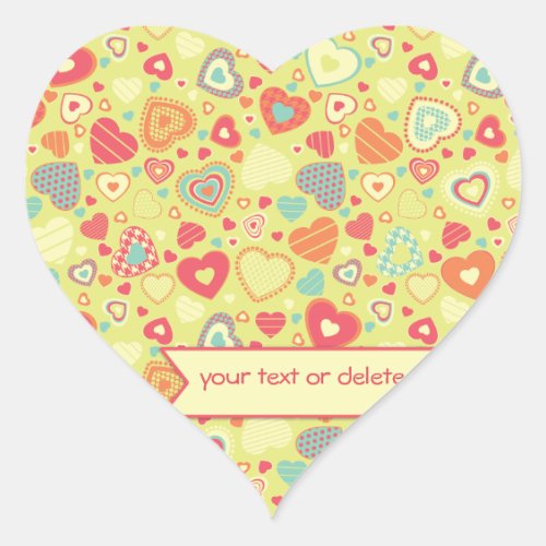 Funky Love small heart pattern Heart Sticker