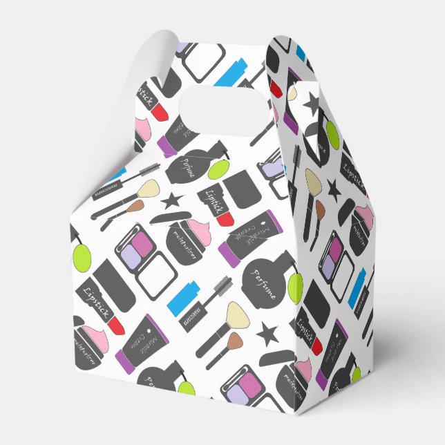 Funky Makeup Collage Favor Boxes (Back Side)