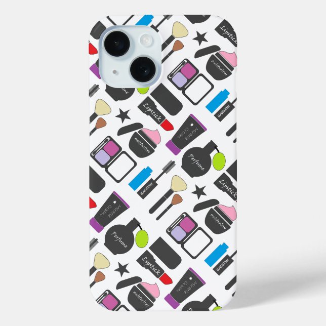 Funky Makeup Cosmetics Collage Pattern Case-Mate iPhone Case (Back)