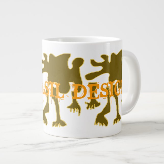 Funky MammaBASIL Design Jumbo Mug! Giant Coffee Mug (Front Right)