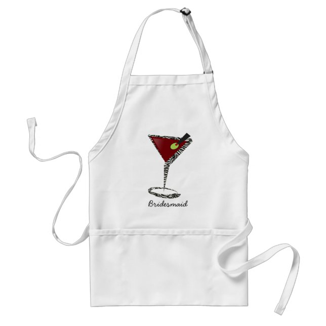 Funky martini Fun Bridesmaid Favors Adult Apron (Front)