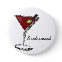 Funky martini Fun Bridesmaid Favors Button