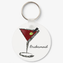 Funky martini Fun Bridesmaid Favors Keychain