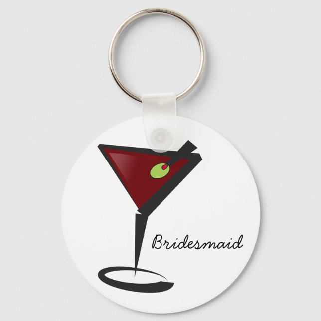 Funky martini Fun Bridesmaid Favors Keychain (Front)
