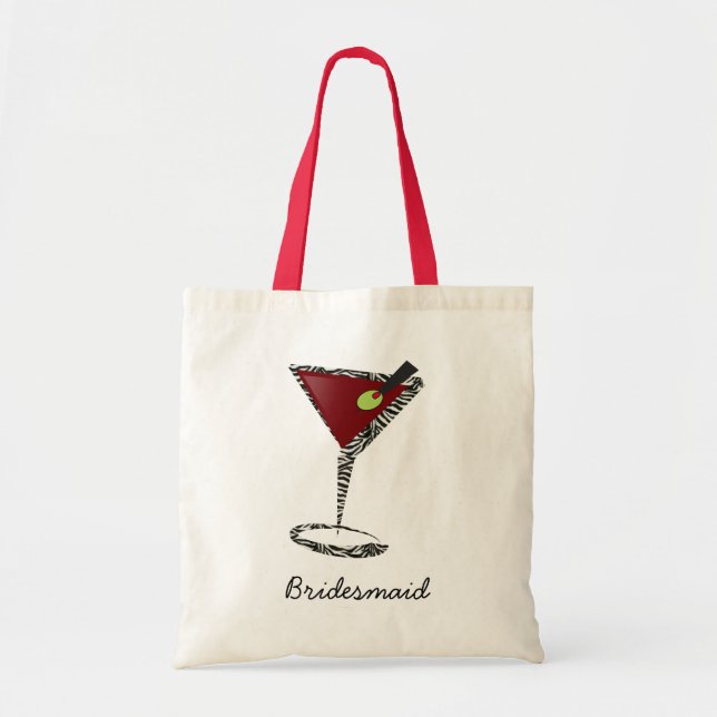Funky martini Fun Bridesmaid Favors Tote Bag (Front)