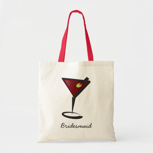 Funky martini Fun Bridesmaid Favors Tote Bag (Front)