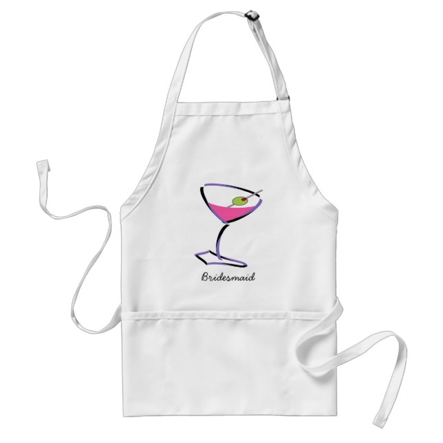 funky martini purple adult apron (Front)