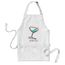 Funky martini red Bridesmaid Favors Adult Apron