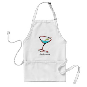 Funky martini red Bridesmaid Favors Adult Apron