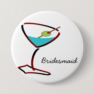 Funky martini red Bridesmaid Favors Button