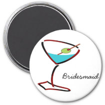 Funky martini red Bridesmaid Favors Magnet