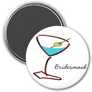 Funky martini red Bridesmaid Favors Magnet
