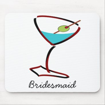 Funky martini red Bridesmaid Favors Mouse Pad