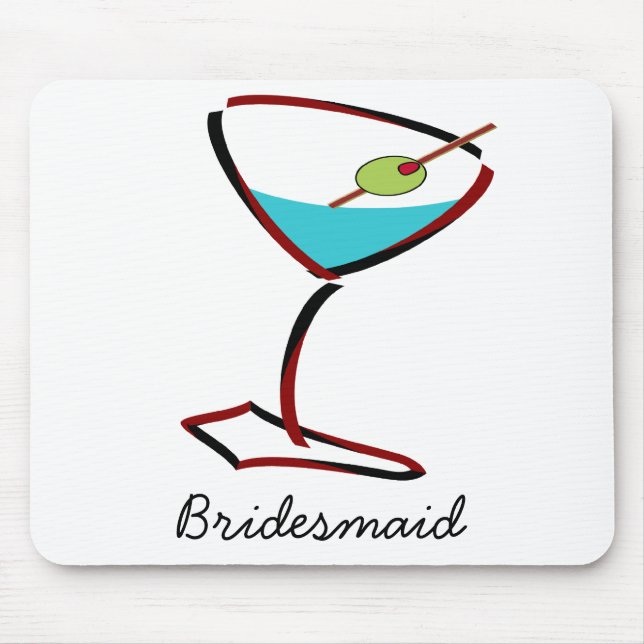 Funky martini red Bridesmaid Favors Mouse Pad (Front)