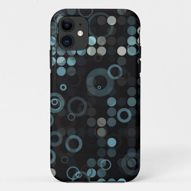 Funky Masculine Grey Blue Circle Stylish Geometric Case-Mate iPhone Case (Back)