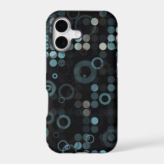 Funky Masculine Grey Blue Circle Stylish Geometric iPhone 17 Case