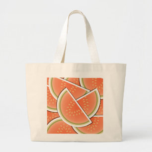 Funky melon wedges large tote bag