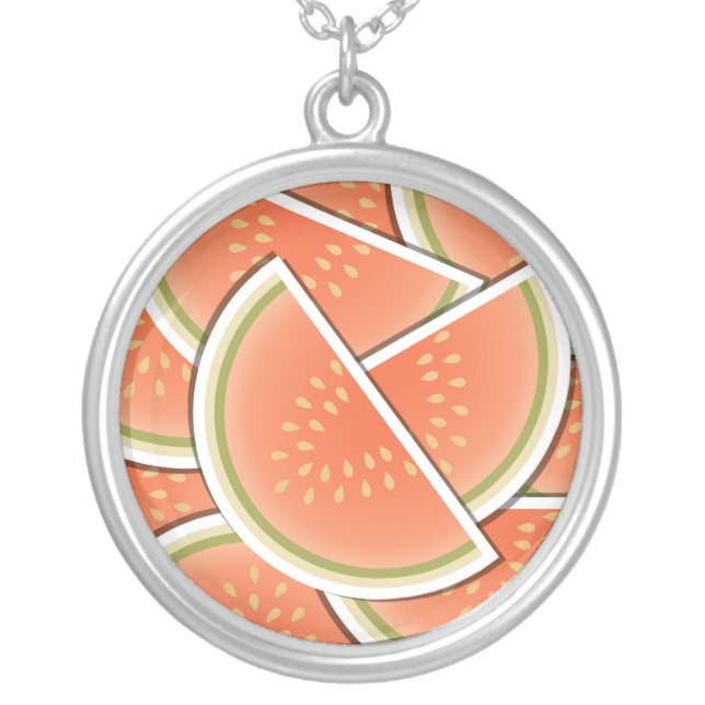 Funky melon wedges silver plated necklace (Front)