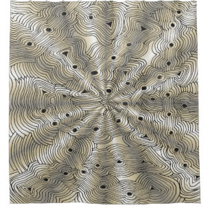 Funky Metallic Abstract Ant Farm Doodle Shower Curtain
