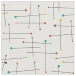 Funky Mid Century Lines And Dots Pattern Fabric