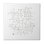 Funky Mid Century Lines And Dots Throwback Ceramic Tile<br><div class="desc">This funke mid century modern ceramic tile,  with it's lines and colorful dots,  is sure to add a little retro fabulous to your decor!</div>