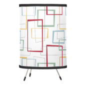 Funky Mid Mod Red Blue Green Yellow Squares Tripod Lamp (Left)