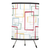 Funky Mid Mod Red Blue Green Yellow Squares Tripod Lamp (Front)