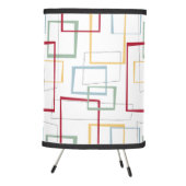 Funky Mid Mod Red Blue Green Yellow Squares Tripod Lamp (Right)