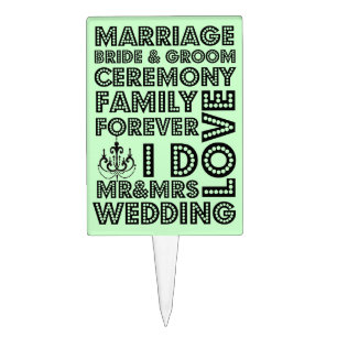 Funky Mint Green Wedding Cake Topper