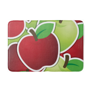 Funky mixed apples bathroom mat