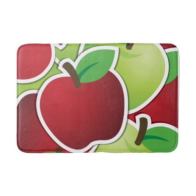 Funky mixed apples bathroom mat (Front)