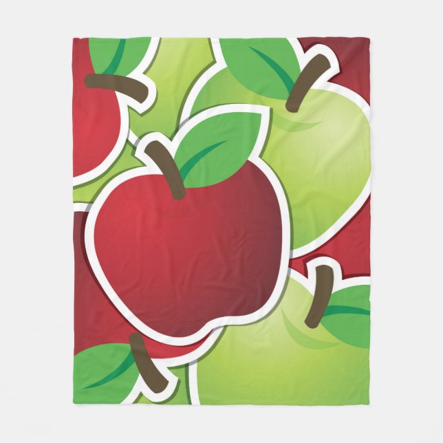 Funky mixed apples fleece blanket (Front)