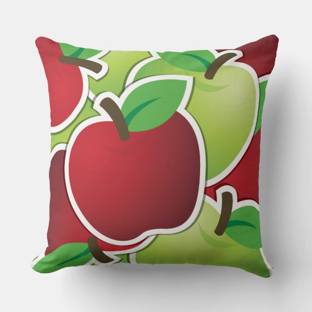 Funky mixed apples throw pillow (Front)