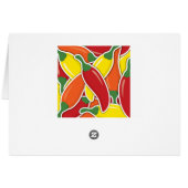 Funky mixed chilli peppers cards (Back Horizontal)