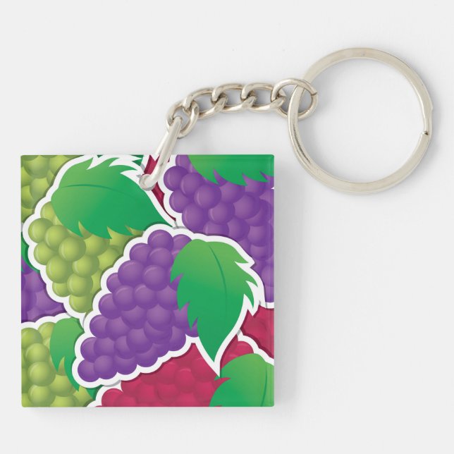 Funky mixed grapes keychain (Back)
