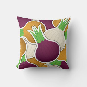 Funky mixed onions throw pillow