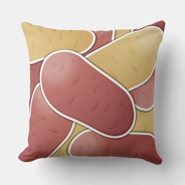 Funky mixed potato throw pillow (Front)