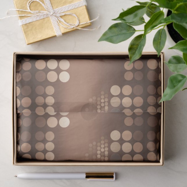 Funky Mocha Latte Bokeh Dots Tissue Paper (Gift)
