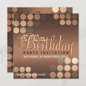 Funky Mocha Latte Party Birthday Invitation (Front/Back)
