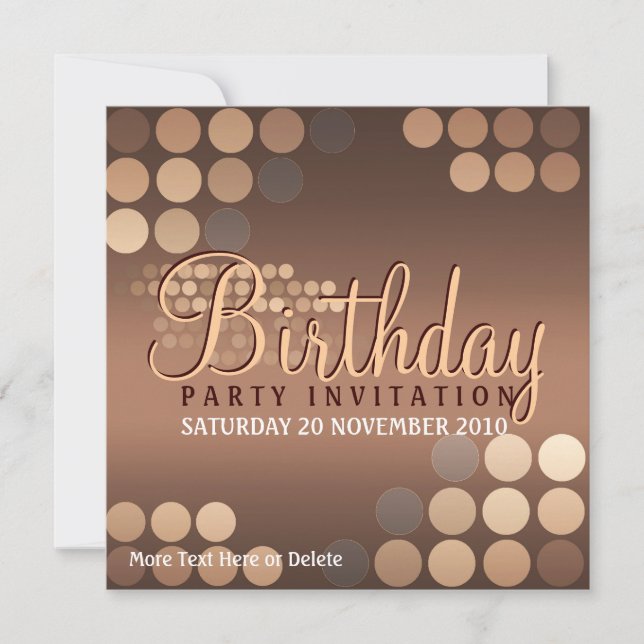 Funky Mocha Latte Party Birthday Invitation (Front)