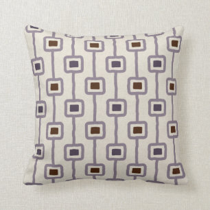Funky Mod Squares in Purple Plum Mauve Throw Pillow